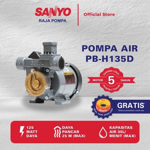 [EZM.6400007] SANYO Mesin Pompa Pendorong Air Otomatis - Booster Pump - PB-H135D