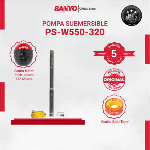 [EZM.6400011] SANYO Mesin Pompa Air Sumur Dalam Submersible Non Auto - PS-W550-320