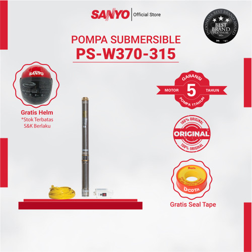 [EZM.6400010] SANYO Mesin Pompa Air Sumur Dalam Submersible Non Auto - PS-W370-315
