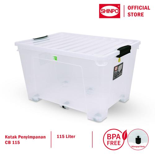 [EZM.6500010] SHINPO Titan Kontainer Plastik 115 Liter Dengan Roda Container Box Kotak Penyimpanan SIP-103-CB115