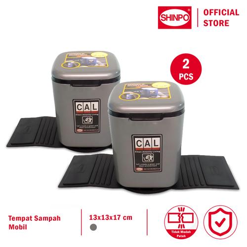 [EZM.6500195] SHINPO COMBO 2 Tempat Sampah Plastik Portable 2 L Bonus Alas Karet SG Speed Mobile Dustbin SIP-217M