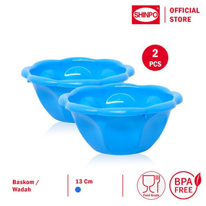 [EZM.6500040] SHINPO COMBO 2 Baskom Plastik Diameter 13 CM Wadah Makanan Hikari SPO