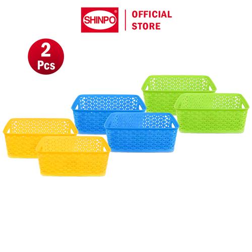 [EZM.6500042] SHINPO COMBO 2 Bakul / Keranjang Plastik Kotak 27 x 17 CM Wadah Makanan Aster Food Storage SIP-255 hijau