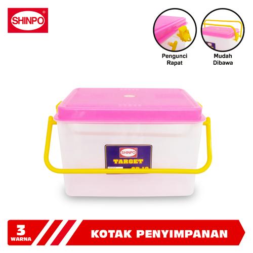 [EZM.6500061] SHINPO Kotak Penyimpanan Kontainer Plastik 12 L Target Container Box Lock Klip Pengunci SPO-SIP-122-CB12