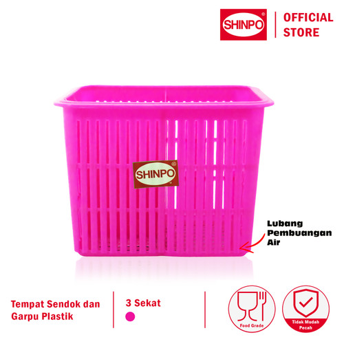 [EZM.6500275] SHINPO Tempat Sendok Plastik 3 Sekat Supernal Cutlery SPO-SIP-215