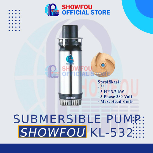 [EZM.6600017] SHOWFOU SUBMERSIBLE PUMP KL-532 5 HP 3 Phase 3.7 kWatt  6 Inch