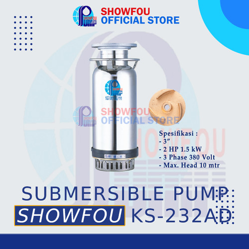 [EZM.6600048] SHOWFOU SUBMERSIBLE PUMP KS-232AD, 2 HP, 3 Phase 1.5 kWatt 3 Inch