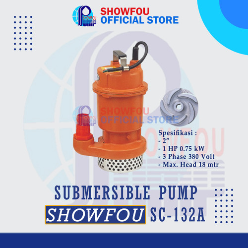 [EZM.6600067] SHOWFOU SUBMERSIBLE PUMP SC-132A 1 HP 3 Phase 0.75 kWatt 2 Inch