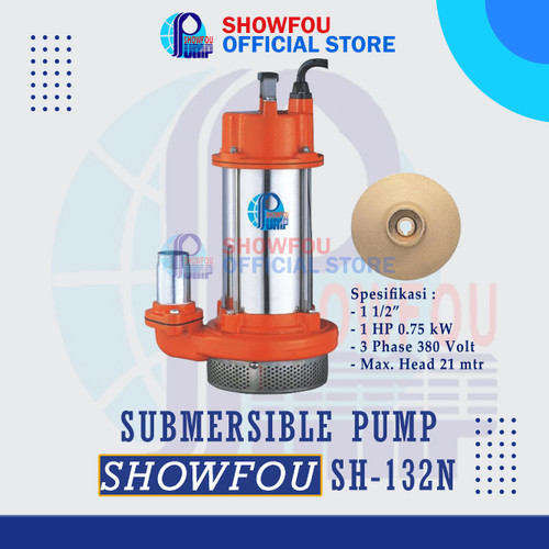 [EZM.6600069] SHOWFOU SUBMERSIBLE PUMP SH-132D 1 HP 3 Phase 0.75 kWatt 1.5 Inch