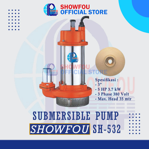 [EZM.6600073] SHOWFOU SUBMERSIBLE PUMP SH-532D 5 HP 3 Phase 3.7 kWatt 3 Inc