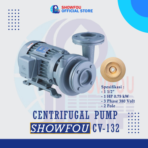 [EZM.6600084] SHOWFOU CENTRIFUGAL PUMP CV-132, 1 HP, 3 Phase 0.75 kWatt 1-0.5 Inch