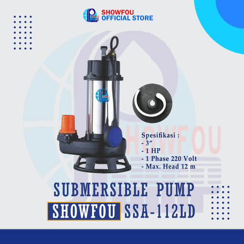 [EZM.6600097] SHOWFOU SUBMERSIBLE PUMP SSA-112LD 1 HP 1 Phase 0.75 kWatt 3 Inch