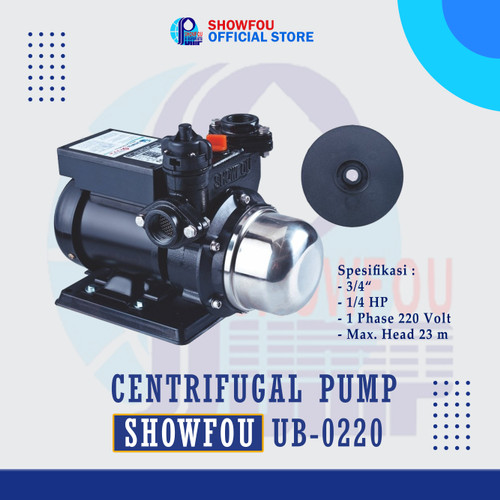 [EZM.6600114] SHOWFOU CENTRIFUGAL PUMP UB-0220, 0.25 HP, 1 Phase 200 Watt 0.75 Inch