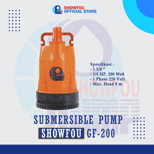[EZM.6600121] SHOWFOU SUBMERSIBLE PUMP GF-200, 0.250 HP, 1 Phase 200 Watt 1-0.25 Inc