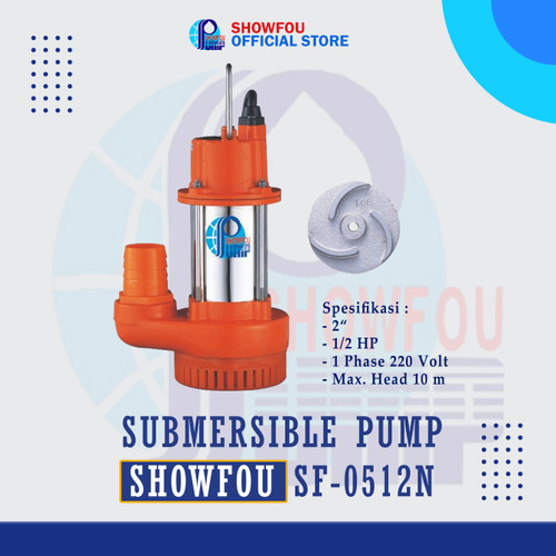 [EZM.6600124] SHOWFOU SUBMERSIBLE PUMP SF-0512N, 0.50 HP, 1 Phase 400 Watt 2 Inch
