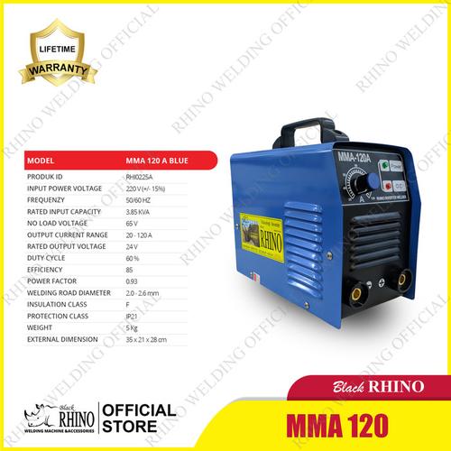 [EZM.3900010] Mesin las Black RHINO MMA-120 BLUE