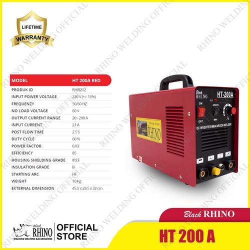 [EZM.3900051] Mesin Las Black RHINO HT 200A 1 Phase