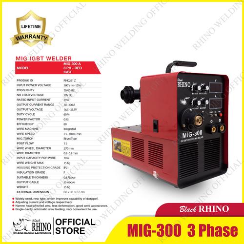 [EZM.3900061] Mesin Las Black RHINO MIG-300 IGBT 3Phase