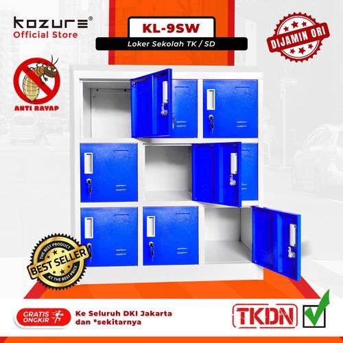[EZO.7600024] Kozure KL-9SW Lemari Loker Besi 9 Pintu Loker Pendek Utk Sekolah TK SD