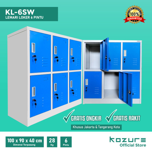 [EZO.7600025] Kozure KL-6SW Lemari Loker Besi 6 Pintu Loker Sekolahan SD/TK
