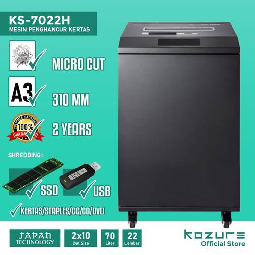 [EZO.7600027] Paper Shredder Kozure KS-7022H Penghancur Kertas USB SSD CC CD/DVD