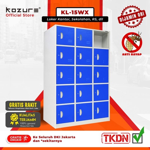 LEMARI LOKER BESI 15 Pintu Kozure KL 15WX Ukuran LEBIH LEBAR