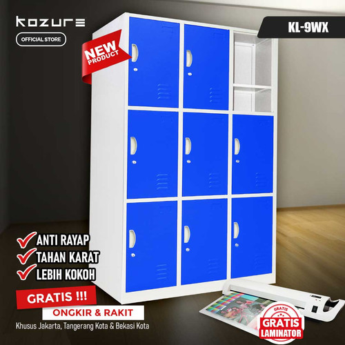 [EZO.7600038] LEMARI LOKER BESI 9 Pintu Kozure KL 9WX Ukuran LEBIH LEBAR