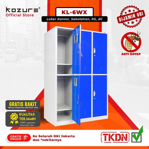 [EZO.7600039] Kozure KL 6WX Lemari Loker Besi 6 Pintu Ukuran Lebih Lebar