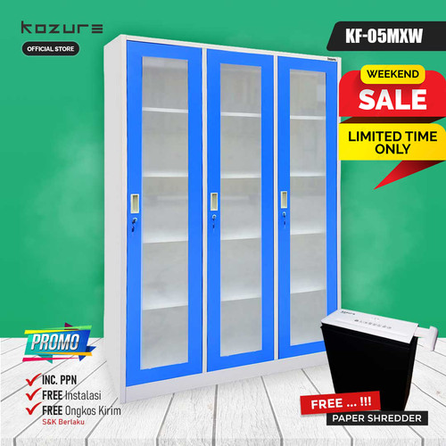 [EZO.7600047] FILLING CABINET Kozure KF-05MXW Pintu Kaca Ayun Swing Door