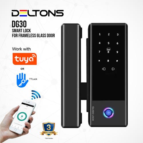 [EZO.7700022] Smart Glass Door Lock DG30 Fingerprint Lock Kaca Frameless