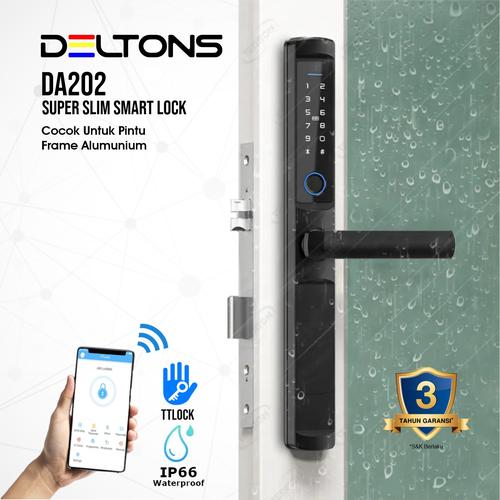 [EZO.7700024] Smart Lock Deltons DA202 Slim Door Lock Frame Alumunium Sliding Swing