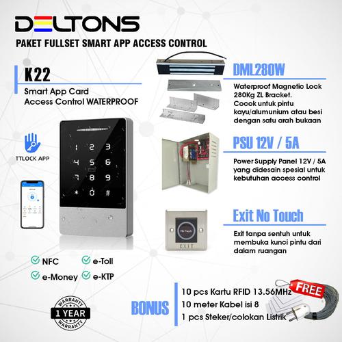 [EZO.7700026] Deltons Paket Smart Access Control Door K22 Waterproof EM Lock RFID