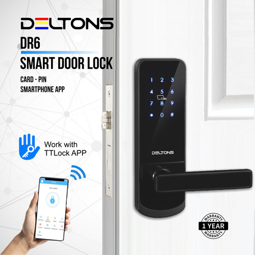 Smart Door Lock Deltons DR6 Card PIN Access Control Digital Door Lock