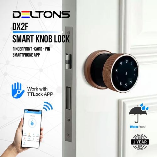 [EZO.7700050] Smart Lock Tubular DX2F Knob Digital Door Lock Fingerprint App Card