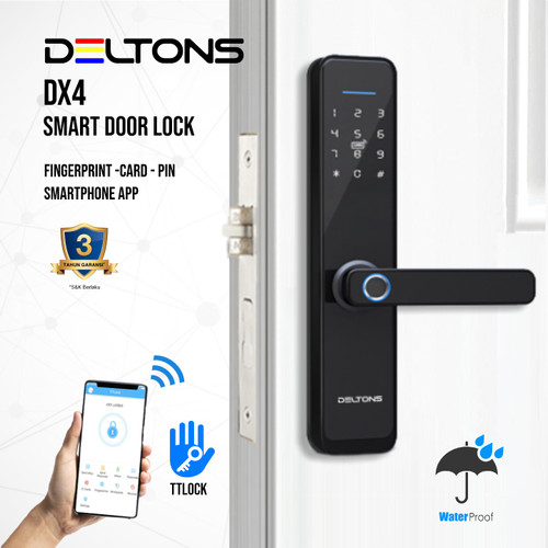 Smart Door Lock Deltons DX4 Fingerprint Card Digital Door Lock