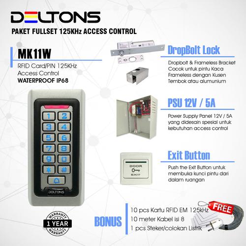 [EZO.7700056] Paket Akses Kontrol Door Access Control Dropbolt RFID 125KHz