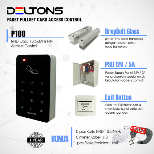 Paket Akses Smart Lock Door Access Control RFID Card eMoney Dropbolt