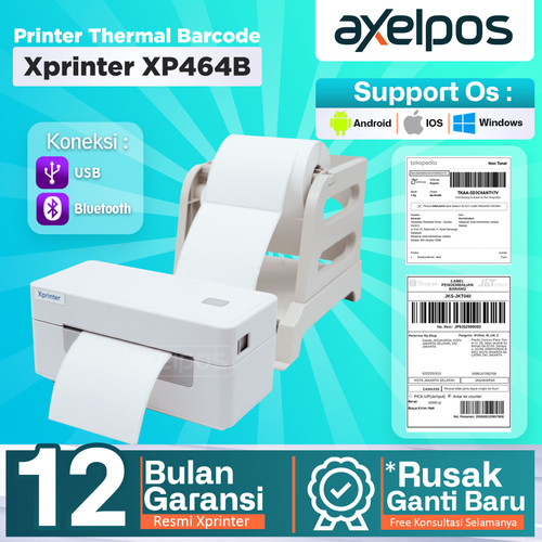 [EZO.7800046] Printer Thermal Label Barcode A6 110mm Usb Bluetooth Xprinter Xp464B