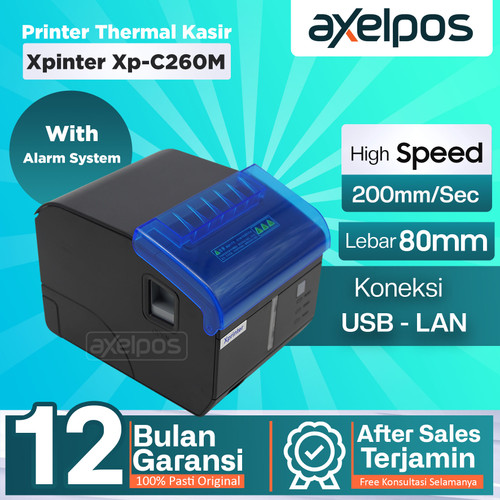 [EZO.7800052] Printer Thermal Kasir 80mm Auto Cutter Usb Lan Xprinter Xp-C260M