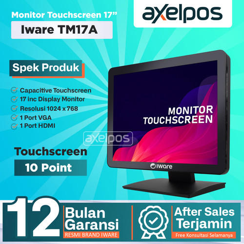[EZO.7800054] Led Monitor Touchscreen layar sentuh 17inc Iware TM17A Port VGA - HDMI