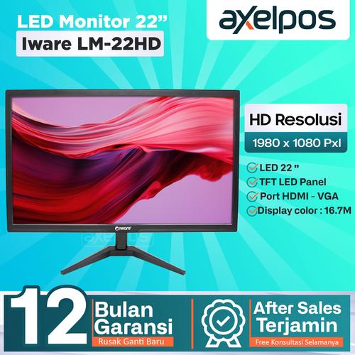 [EZO.7800056] LED Display Monitor HD Resolusi 22 Inc Wide Screen Iware LM22HD