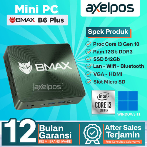 [EZO.7800063] Mini PC BMAX B6 PLUS Intel Core i3 1000NG4 12/512GB NVMe Window 11 Pro