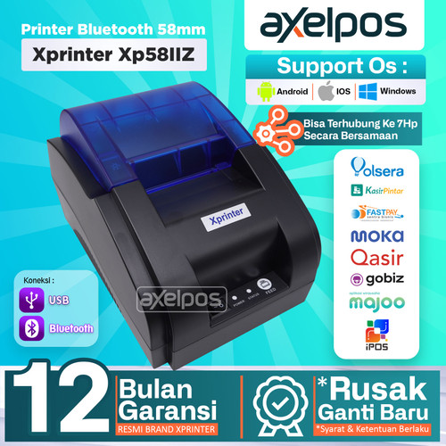 [EZO.7800066] Printer Bluetooth Thermal Kasir 58mm Xprinter Xp58IIZ