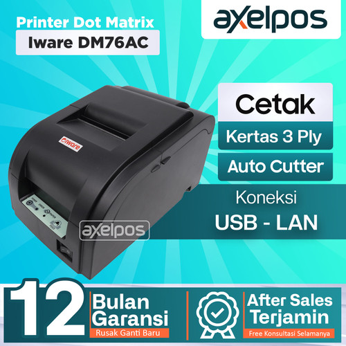 [EZO.7800247] Printer Kasir Dot Matrix Iware DM76AC  Auto Cutter Usb Serial Lan