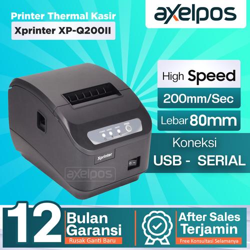 [EZO.7800078] Printer Thermal Kasir 80mm Auto Cutter Usb - Serial Xprinter XP-Q200II
