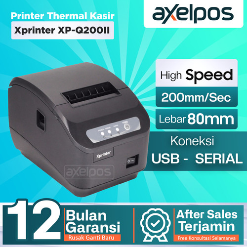 [EZO.7800078] Printer Thermal Kasir 80mm Auto Cutter Usb - Serial Xprinter XP-Q200II