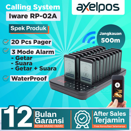 [EZO.7800079] Wireless Calling System Restaurant Pager - Mesin Antrian Alarm Cafe