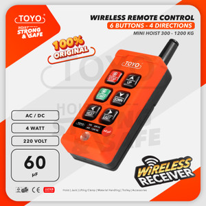 [EZO.1600054] Wireless Remote Control Mini Hoist 220V 6 Button 4 Direction 60µF TOYO