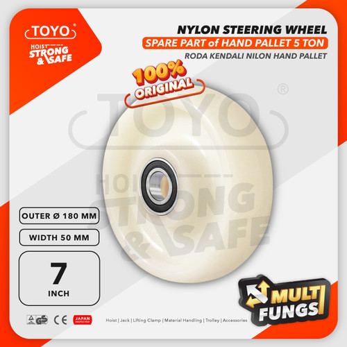 [EZO.1600057] Nylon Steering Wheel / Roda Hand Pallet Nilon 180mm x 50mm 7" TOYO