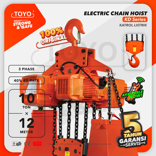 [EZO.1600076] Electric Chain Hoist 10 Ton x 12 Meter KD Series TOYO